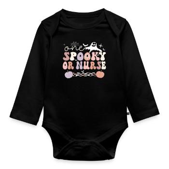 OR Nurse Halloween Operating Room Nurse Gifts - Organic Longsleeve Baby Bodysuit - black - Front