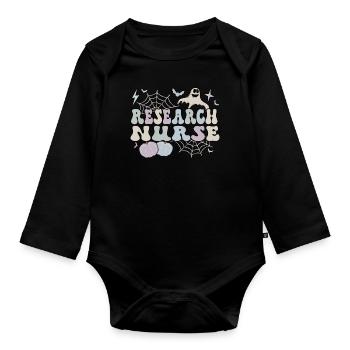 Infirmière de recherche Recherche clinique Soins infirmiers Halloween - Body Bébé bio manches longues - noir - Devant