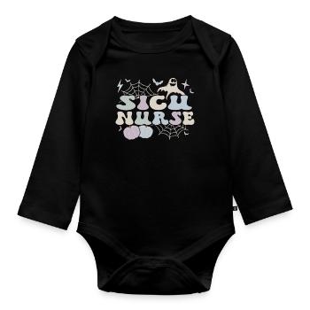 SICU Nurse Surgical Intensive Care Unit Halloween - Organic Longsleeve Baby Bodysuit - black - Front