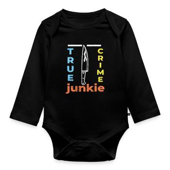 True Crime Junkie Criminal Cases Crime Série policière - Body Bébé bio manches longues - noir - Devant