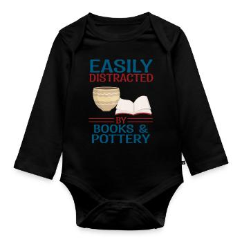 Make pottery - Organic Longsleeve Baby Bodysuit - black - Front