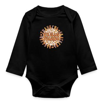8th Grade Teacher Thanksgiving Eighth Grade Crew - Organic Longsleeve Baby Bodysuit - black - Front