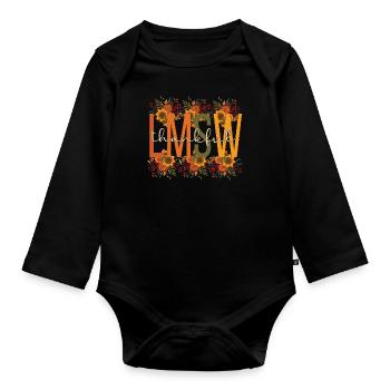 LMSW Thanksgiving Licensed Master Social Worker - Organic Longsleeve Baby Bodysuit - black - Front