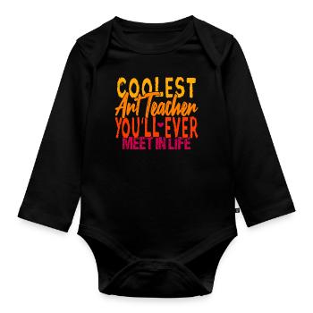 Le professeur d’art le plus cool - Body Bébé bio manches longues - noir - Devant
