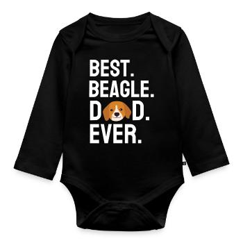 Best Beagle Dad Dogs Father's Day Gift Beagle - Organic Longsleeve Baby Bodysuit - black - Front