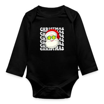 Softball Xmas Softball Player Christmas Gift - Baby Bio-Langarm-Body - Schwarz - Vorne
