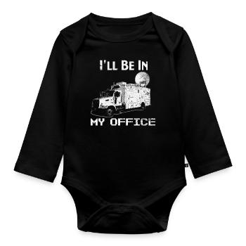 Satellite Truck Driver News Reporter Camera Operat - Organic Longsleeve Baby Bodysuit - black - Front