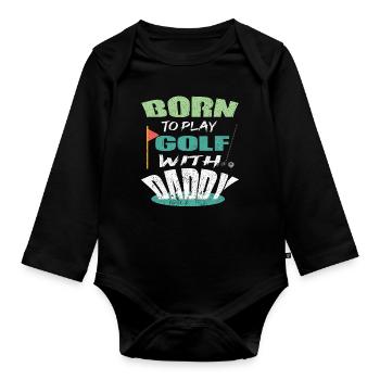 Golf Golfer Golfer Golf Player Golf Ball Golf Club - Organic Longsleeve Baby Bodysuit - black - Front