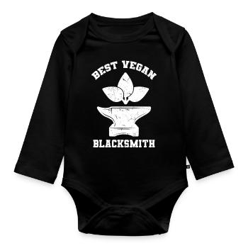 Forger végétalien - Body Bébé bio manches longues - noir - Devant