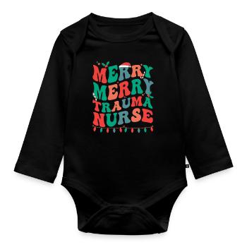 Trauma Nurse Christmas Trauma Nursing Xmas Gifts - Baby Bio-Langarm-Body - Schwarz - Vorne
