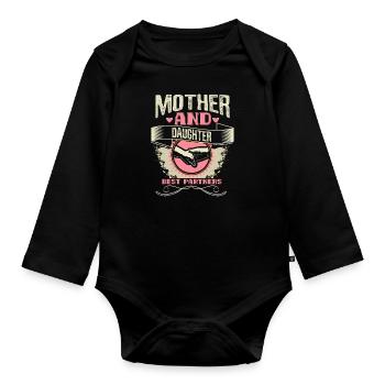 Idée cadeau de famille mère-fille - Body Bébé bio manches longues - noir - Devant