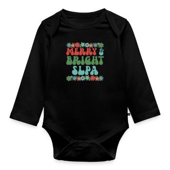 Speech Language Pathologist Assistant Christmas - Baby Bio-Langarm-Body - Schwarz - Vorne