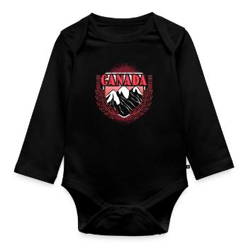 Canada Elk State - Organic Longsleeve Baby Bodysuit - black - Front
