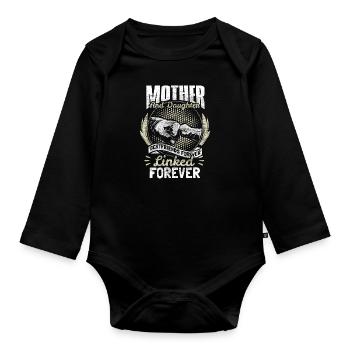 Mère et fille Fête des mères Amour - Body Bébé bio manches longues - noir - Devant