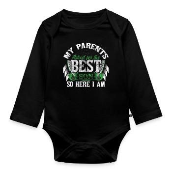 Meilleurs fils fils - Body Bébé bio manches longues - noir - Devant