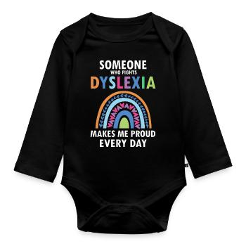 Dyslexia Teacher for Legathenia Therapists - Organic Longsleeve Baby Bodysuit - black - Front