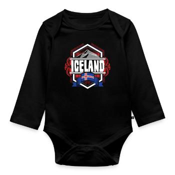 Icelandic Icelandic Country - Organic Longsleeve Baby Bodysuit - black - Front