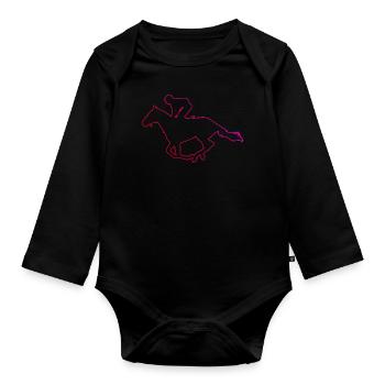 Horse Riding Dressage Riders Men - Organic Longsleeve Baby Bodysuit - black - Front
