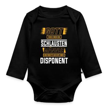 Disponent einer der schlausten Männer der Welt - Baby Bio-Langarm-Body - Schwarz - Vorne