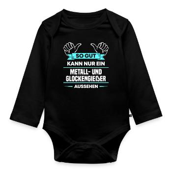 Metall- Glockengießer Design für stolze Handwerker - Baby Bio-Langarm-Body - Schwarz - Vorne