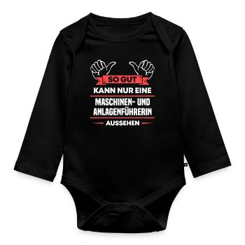 Maschinen- Anlagenführerin Design für Handwerker - Baby Bio-Langarm-Body - Schwarz - Vorne