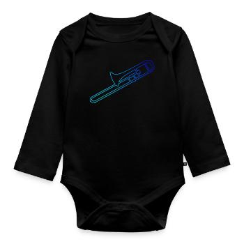 Trombone Trombone Jazz Trombonist Trombonist - Organic Longsleeve Baby Bodysuit - black - Front