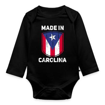 Puerto Rico - Baby Bio-Langarm-Body - Schwarz - Vorne