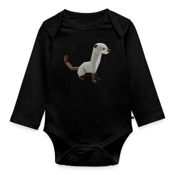 Polygon Frettchen - Baby Bio-Langarm-Body - Schwarz - Vorne