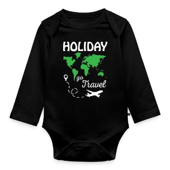 Holiday Go Travel - Organic Longsleeve Baby Bodysuit - black - Front