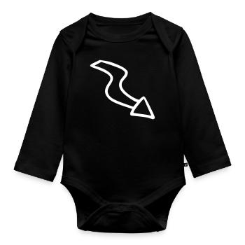 Arrow drawing sketch white - Organic Longsleeve Baby Bodysuit - black - Front