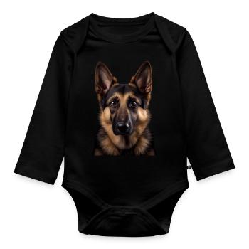 Cute Shepherd - Regarde-moi dans les yeux - Body Bébé bio manches longues - noir - Devant