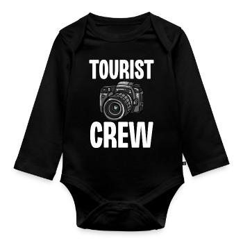 Tourist Crew - Organic Longsleeve Baby Bodysuit - black - Front