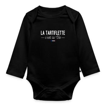 La Tartiflette, c'est la Vie ! - Body Bébé bio manches longues - noir - Devant