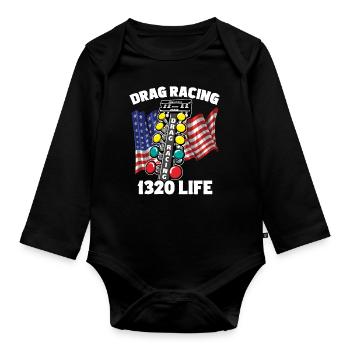 Drag Racing 1320 Life - Baby Bio-Langarm-Body - Schwarz - Vorne