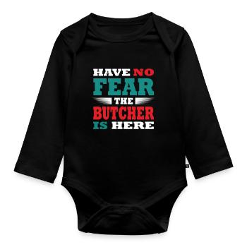N’ayez pas peur que le boucher soit là Outfit - Body Bébé bio manches longues - noir - Devant