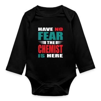 N’ayez pas peur que le chimiste soit là Outfit - Body Bébé bio manches longues - noir - Devant