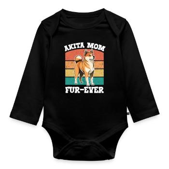 Akita Hund Akita Mom Fell Ever - Baby Bio-Langarm-Body - Schwarz - Vorne