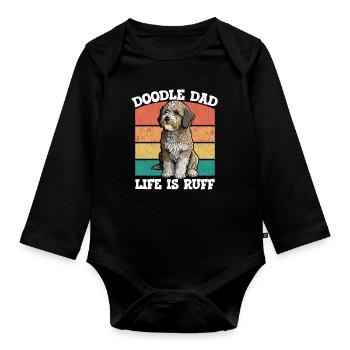 Doodle Dog Doodle Dad Life Ruff - Organic Longsleeve Baby Bodysuit - black - Front