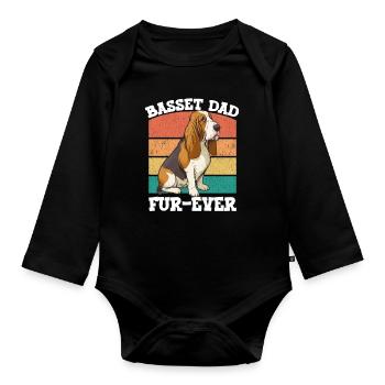 Basset Hound Basset Dad Fur Ever - Body Bébé bio manches longues - noir - Devant