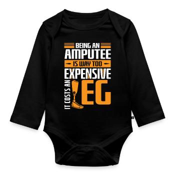 Being an amputee an Leg - Baby Bio-Langarm-Body - Schwarz - Vorne