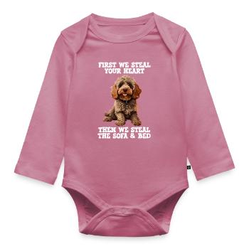 Cockapoo d’abord nous volons votre cœur - Body Bébé bio manches longues - mauve - Devant