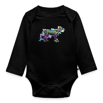 Thylacine - Organic Longsleeve Baby Bodysuit - black - Front