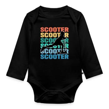 Scooter Bunt - Baby Bio-Langarm-Body - Schwarz - Vorne