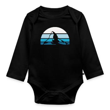 Matterhorn winter ambience - Organic Longsleeve Baby Bodysuit - black - Front