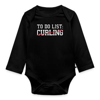 Sport To Do List Curling - Body Bébé bio manches longues - noir - Devant