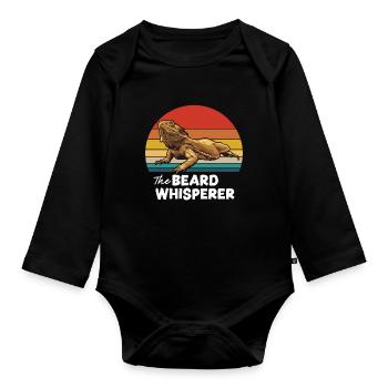 Bearded Dragon The Beard Whisperer - Organic Longsleeve Baby Bodysuit - black - Front