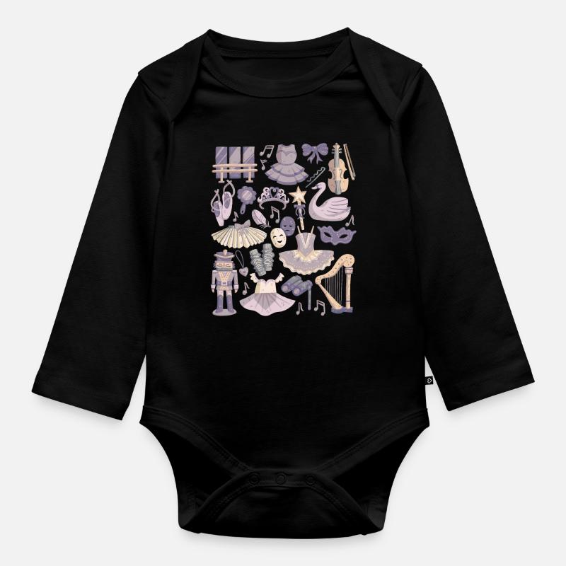 Ballet - Body Bébé bio manches longues - noir