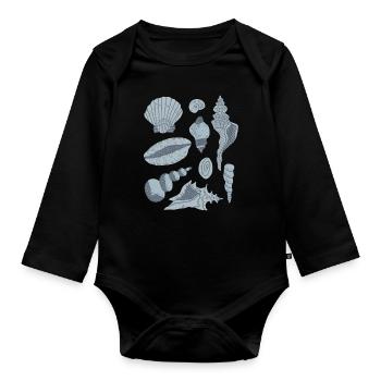 Mussels - Organic Longsleeve Baby Bodysuit - black - Front