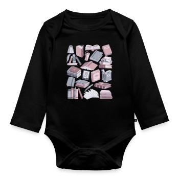 Bücher - Baby Bio-Langarm-Body - Schwarz - Vorne