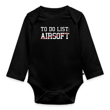 Sport To Do List Airsoft - Organic Longsleeve Baby Bodysuit - black - Front
